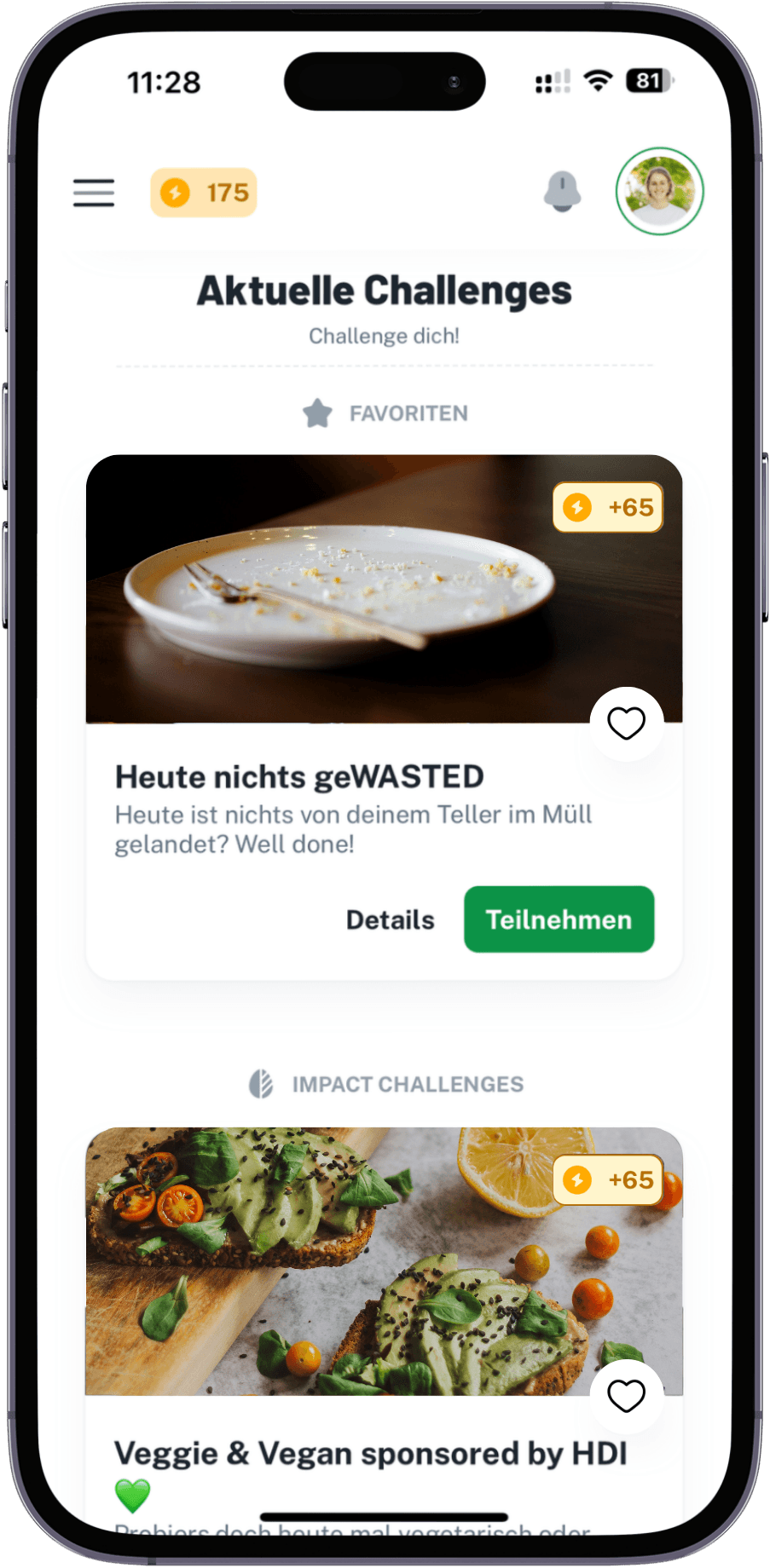 Studierende sammeln durch nachhaltige Challenges Punkte im Alltag. So entsteht ein spielerischer Einstieg in die Nutzung von WasteSide.