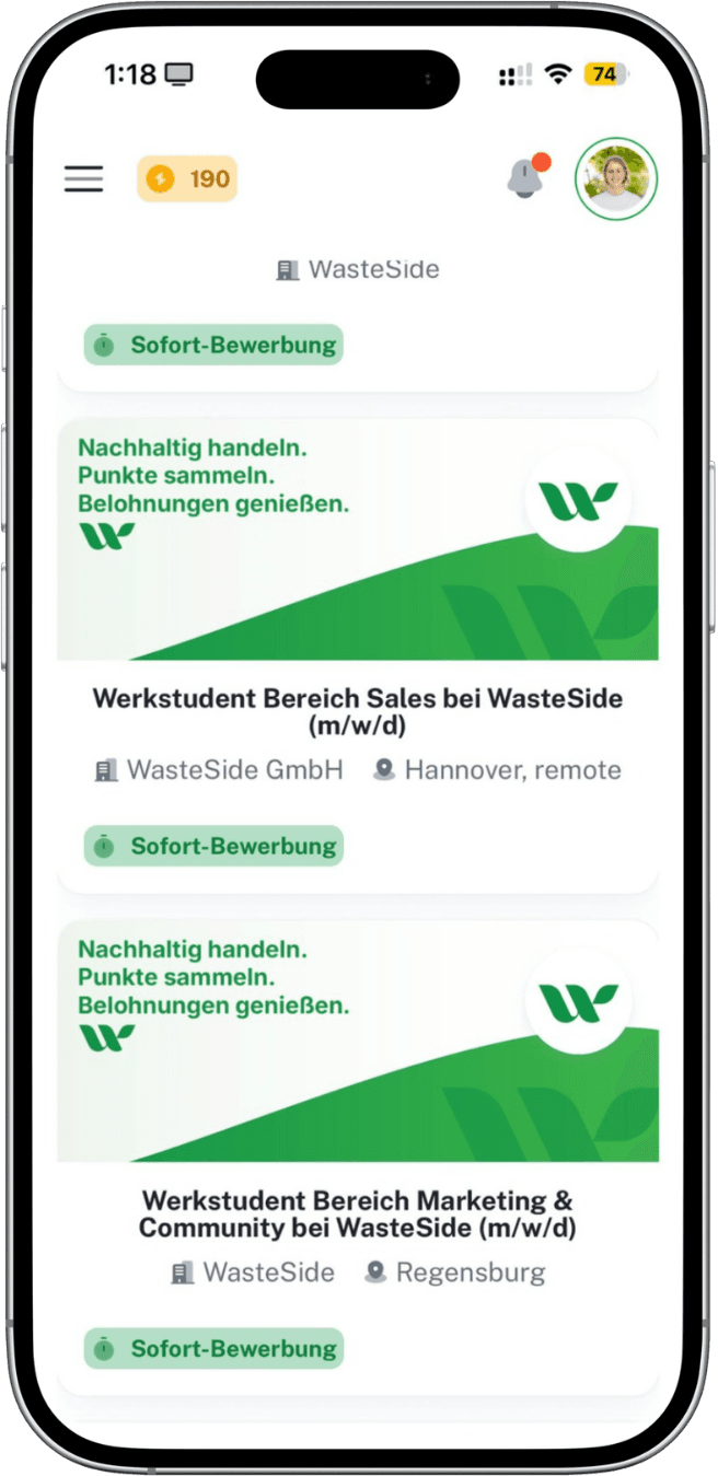 Aktionen, Services oder studentische Stellenanzeigen können innerhalb der Plattform gezielt platziert und sichtbar gemacht werden.